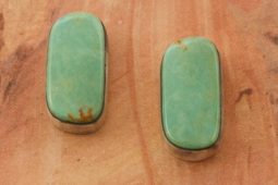 Genuine Kingman Turquoise Sterling Silver Navajo Earrings